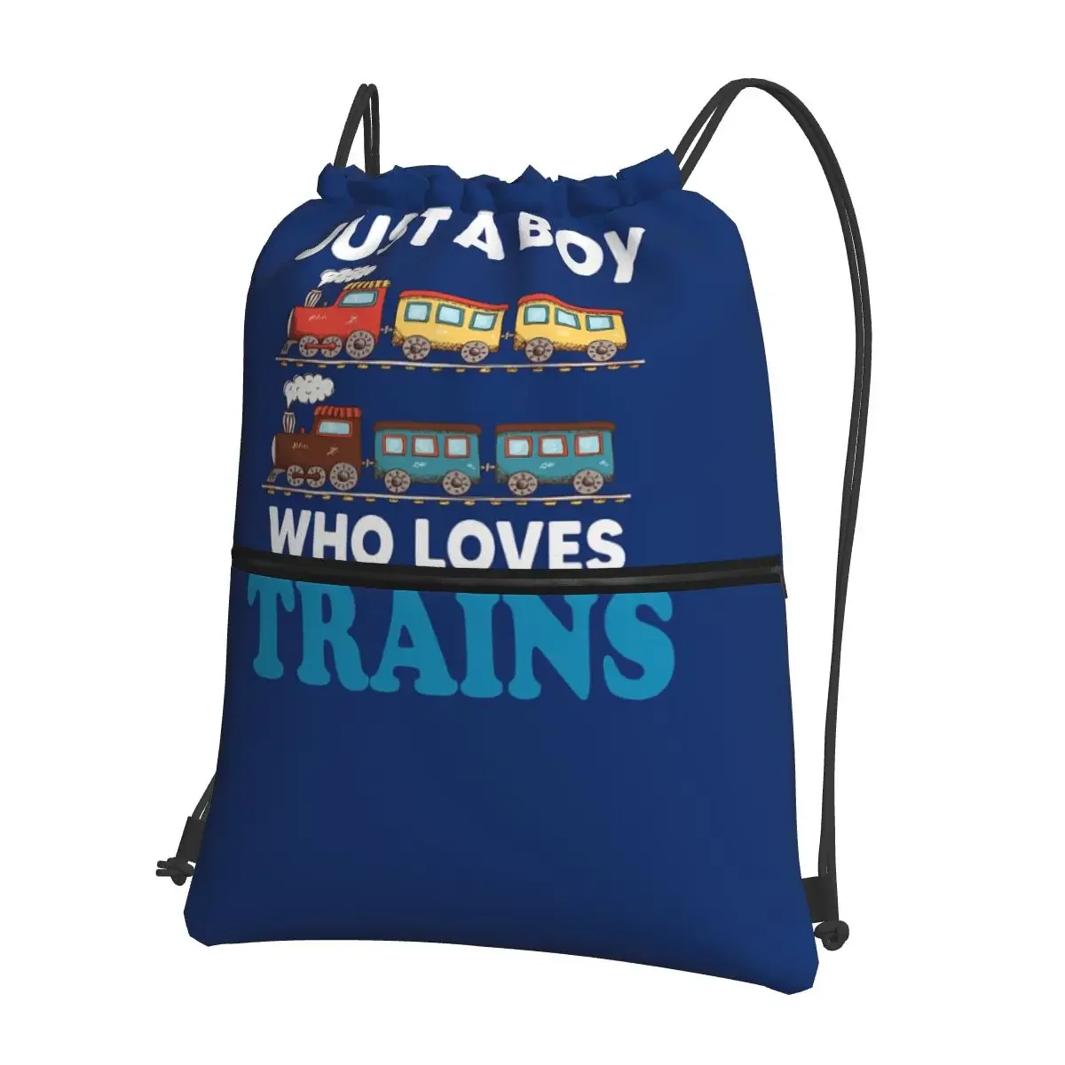 

Birthday Kids Just A Boy Who Loves Trains Funny Design Kids Portable Backpacks Drawstring Bag Drawstring Bundle Pocket Shoes Bag