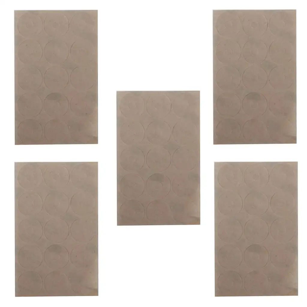 퀼트 템플릿용 접착제 미끄럼 방지 그립, 눈금자 미끄럼 방지 접착 링, 반투명, 5 매, 총 75 개