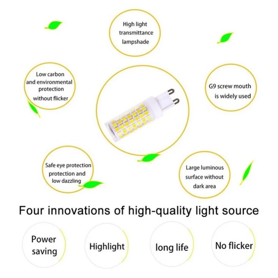 10 Pcs Brightest G9 LED Lamp AC220V 3W 5W 7W Ceramic SMD2835 LED Bulb Warm/Cool White Spotlight replace Halogen light wholesale