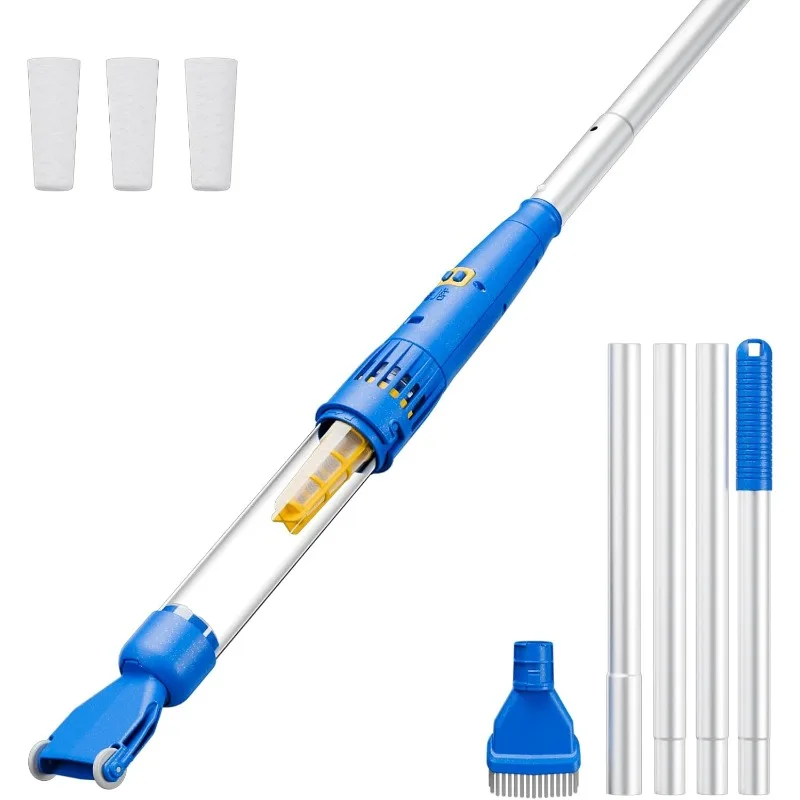 

PoolGuard Cordless Pool Vacuum with Extension Pool Pole,Handheld Vacuum Cleaner for Above Ground Pool,Spa, Hot Tub,Pond