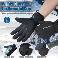 1Pair Ski Gloves Lengthen The Wrist Windproof Warm Thickened Palm Pads Commuting Cycling Waterproof Touch Screen Unisex 3