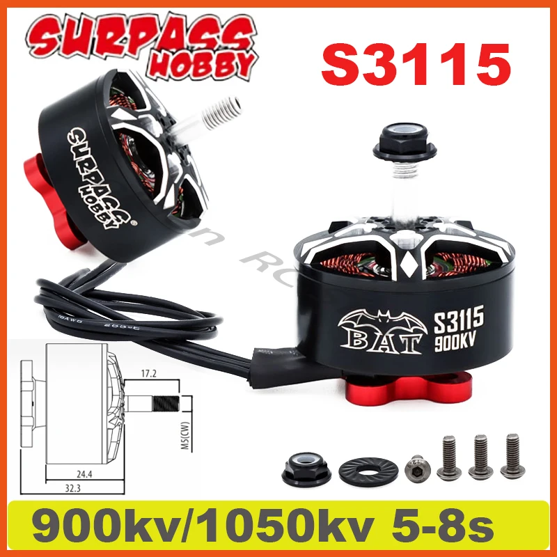 

Exceeding Hobby Bat S3115 900kv 1050kv 5-8s Brushless Motor For FPV Racing Long Range Class Drone DIY Parts