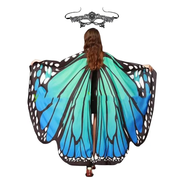 Women's Butterfly Cape Butterfly Wings Costume With Headband For Halloween Fancy Dress Party Cosplay Fairy Monarch Performance 1