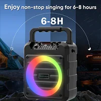 Karaoke Machine with 2 Wireless Karaoke Microphones, Portable Bluetooth Speaker Home Karaoke System with RGB Colorful Light 2