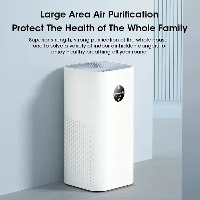 New Smart Air Purifier 180㎡ Silent Negative-Ion Generator Remove Smoke Formaldehyde Replaceable HEPA Filter Pet Odor Air Cleaner 5