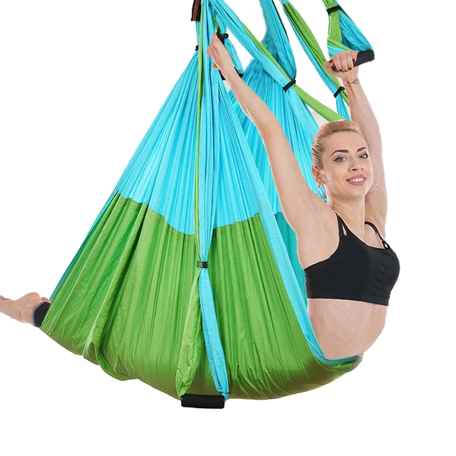 6 Handles Aerial Yoga Hammock Swing Outdoor Indoor Antigravity Hanging Sling  Yoga Pilates Trapeze Inversion Exercises