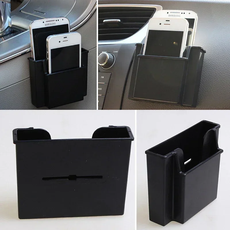 Car Storage Bag Mobile Phone Charge Box Air Vent Outlet Holder Pocket Organizer Auto Door Side Key Box Ornament Car Accessories