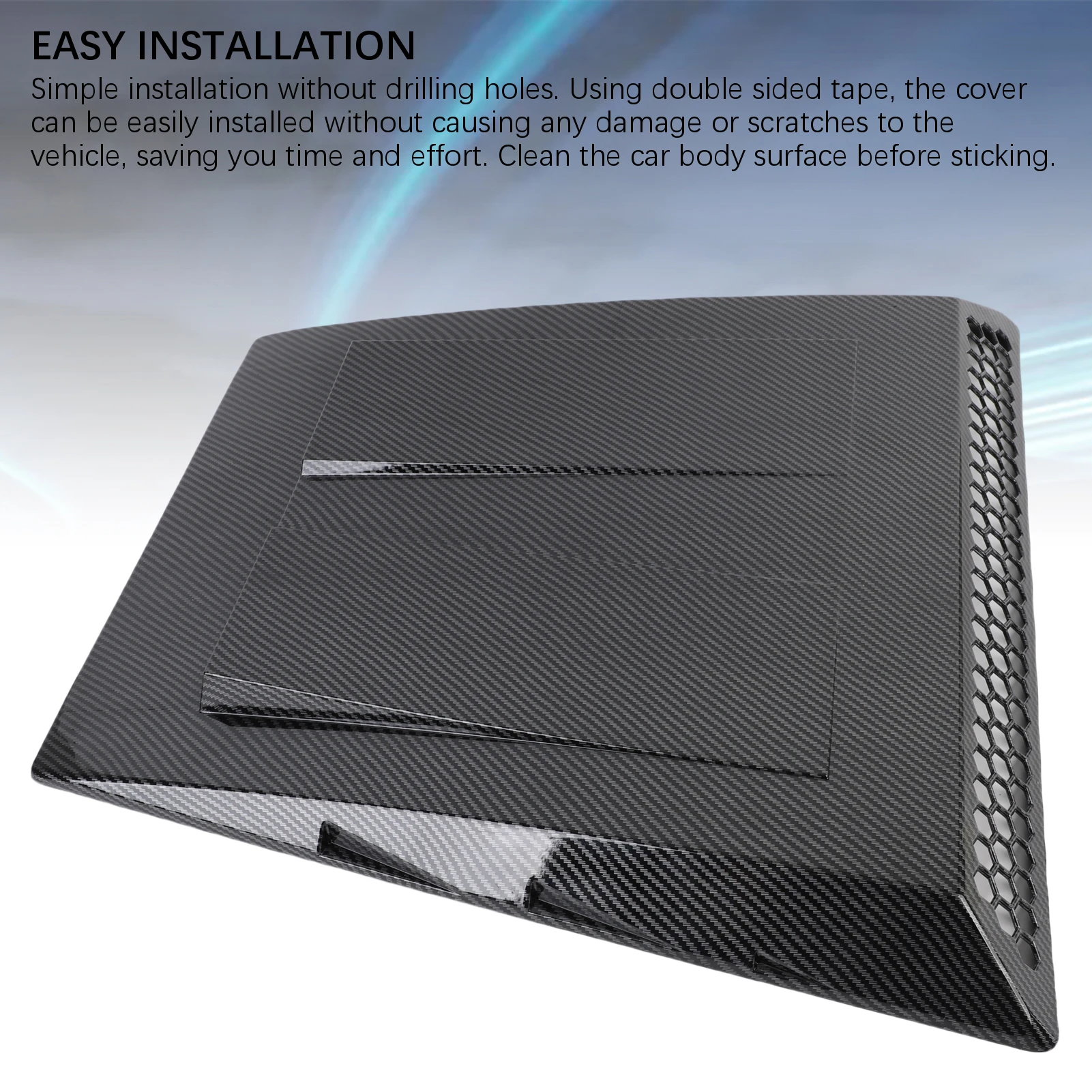 Car Hood Vent Trim Car Hood Vent Trim Carbon  Pattern Decorative Bonnet Vent Hood Air Intake Cover  for Vehicle