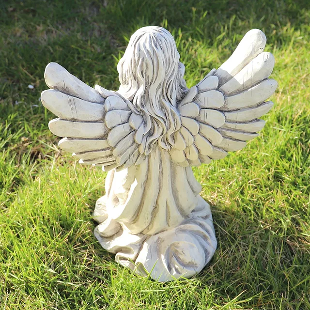 New Creative Angels Statues Religious Kneeling Angel Resin Figurine Crafts Gift Garden Decoration Ornaments 4