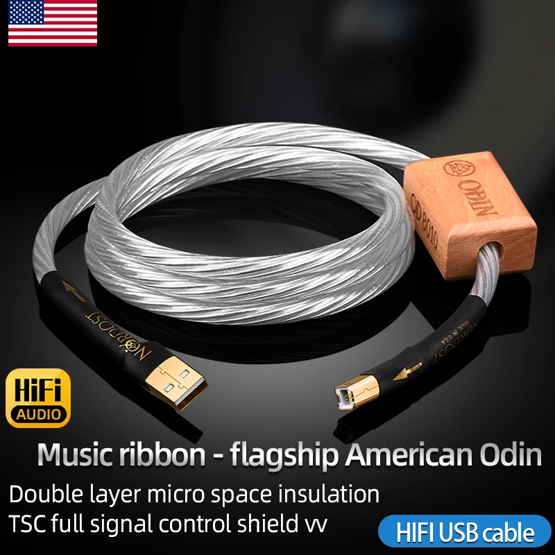 Odinova hifi USB OTG kabel stereo 7N OCC a čistý stříbro štít typ A-C typ A-B typ C-C typ C-B  kabel pro počítač telefon DAC