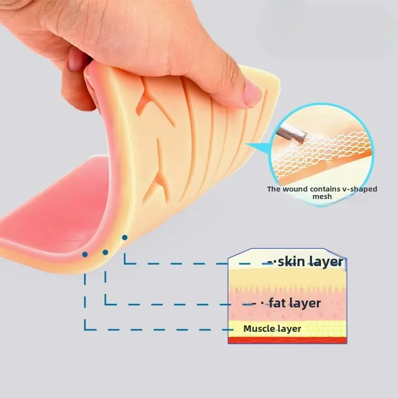 Silicone Skin Pad Suture Training Kit Surgical Wound for Surgeon Medical Practice Training Traumatic Suture Practice Skin Use