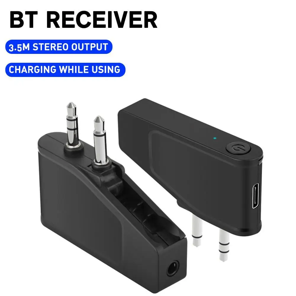 

Bluetooth Transmitter 2-in-1 5.3 Lossless Earphones Aviation Aircraft Plug, Audio Conversion Adapter One To Two