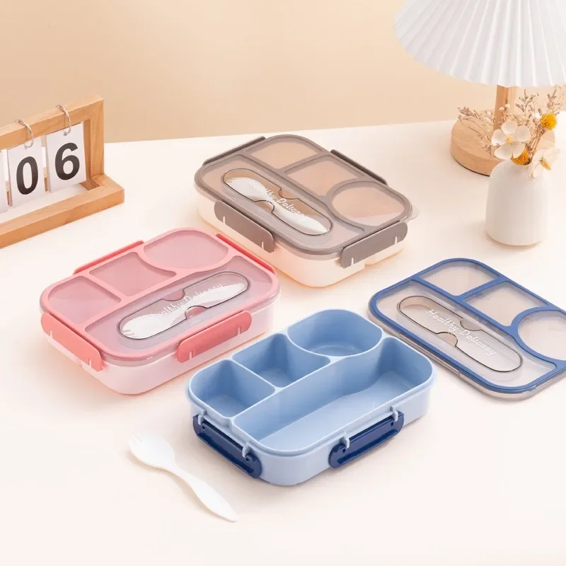 Leak Proof Bento Box 4 Compartment Food Grade Plastics Lunch Box