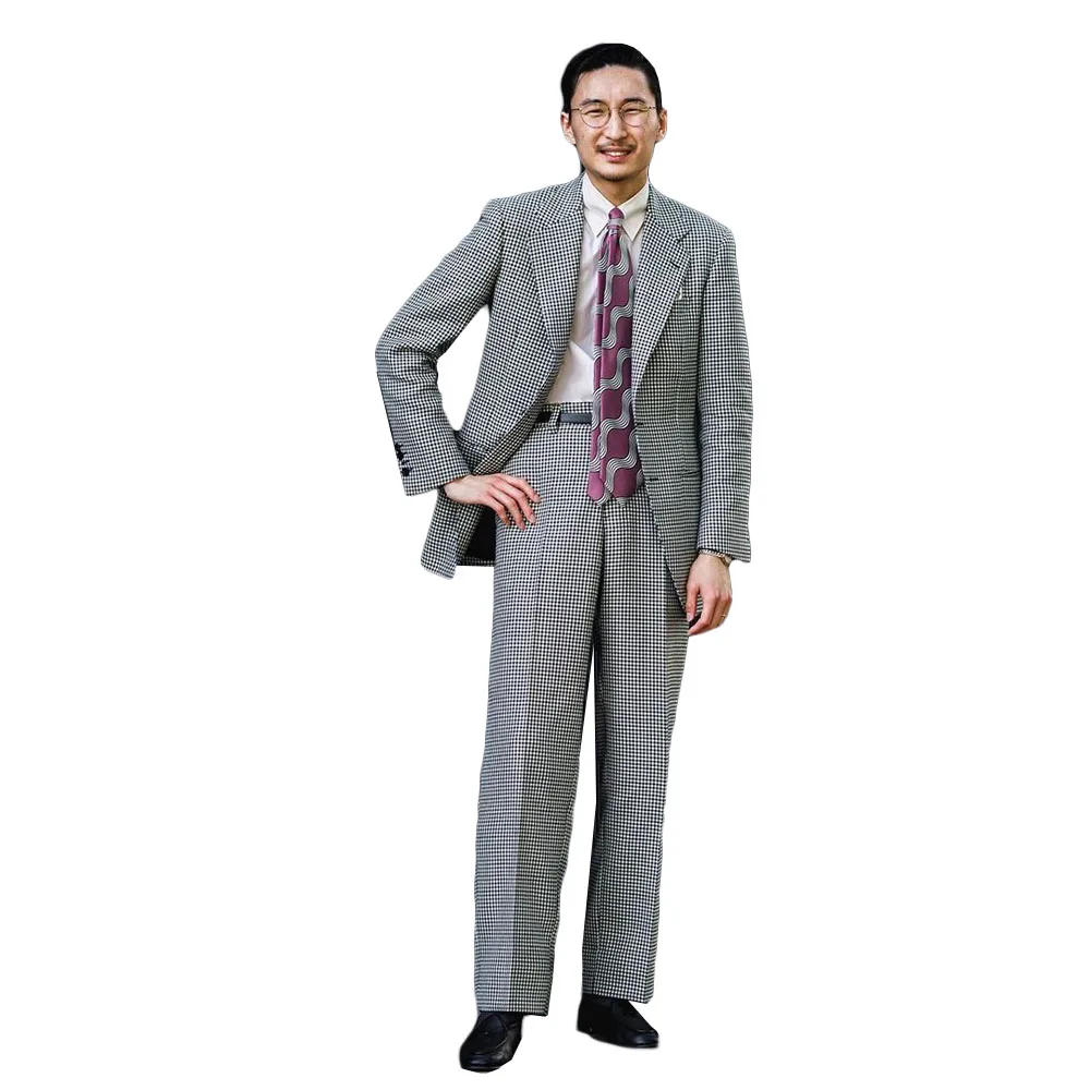 White Black Plaid Men Suits 2 Pieces Modern Made Handsome Wedding Suits Fit Slim Formal Casual Coat+Pants Tailored