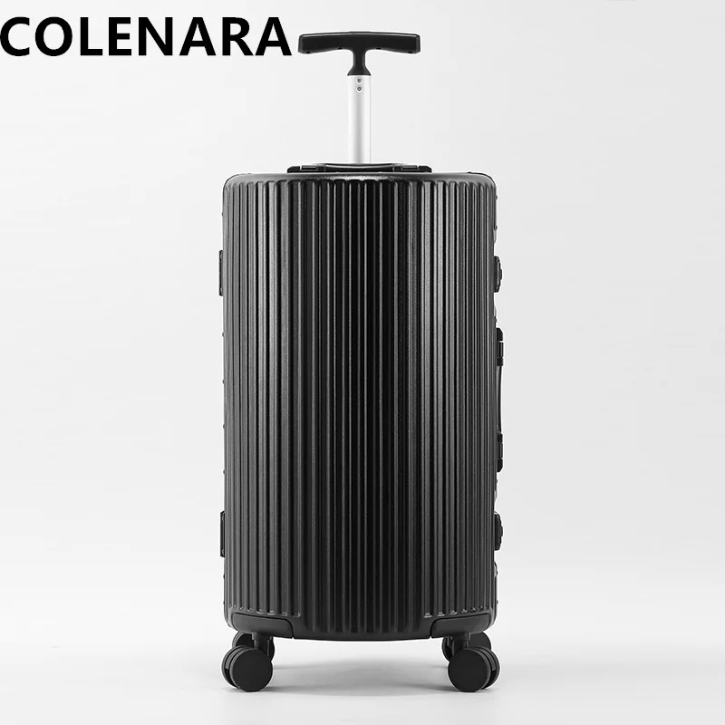 

COLENARA Luggage with Wheels Women's Aluminum Frame Trolley Case 20 "24 Inch Boarding Box Men's Password Box Rolling Suitcase