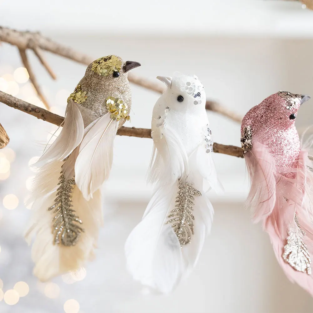 Foam Simulation Feather Bird Artificial Bird Christmas Tree Decoration Bird Christmas Tree Decor