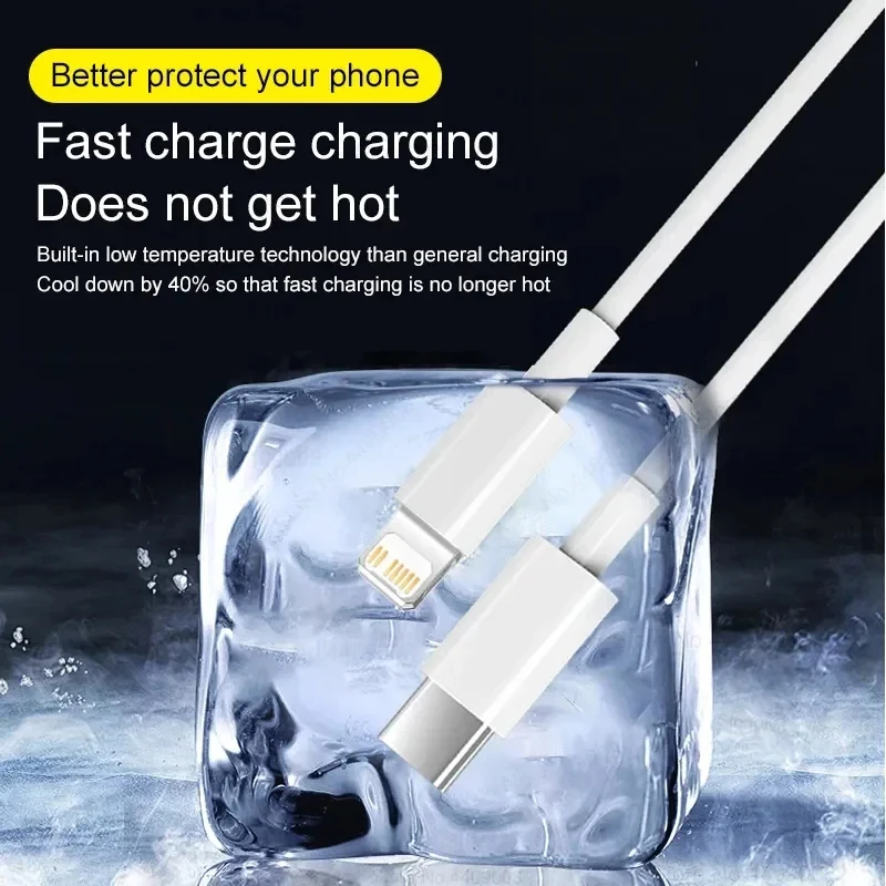 Fast Charging Cable 5-1pcs 30W For Apple iPhone 13 12 11 14 Pro Max Mini USB C