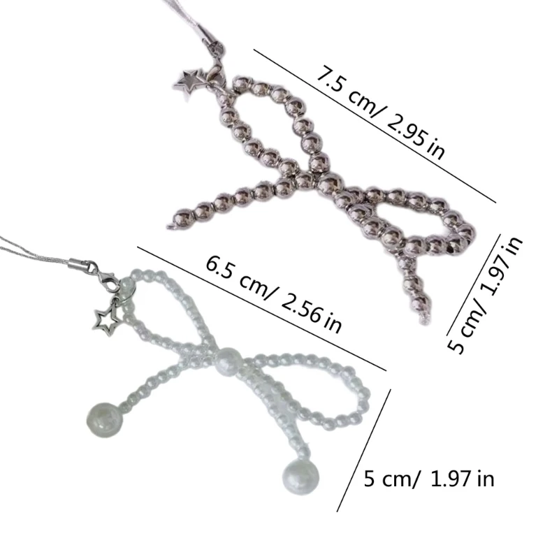 

Нежные украшения-подвески для телефона Нежный брелок с элегантным жемчугом Уникальный брелок для телефона с бантом из бисера