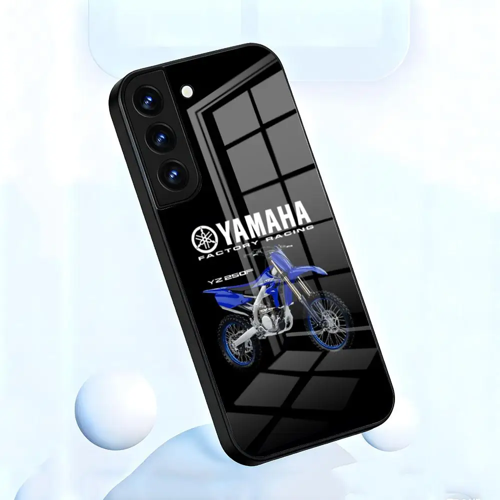 Yamaha Racing Motorcycle Glass Phone Case