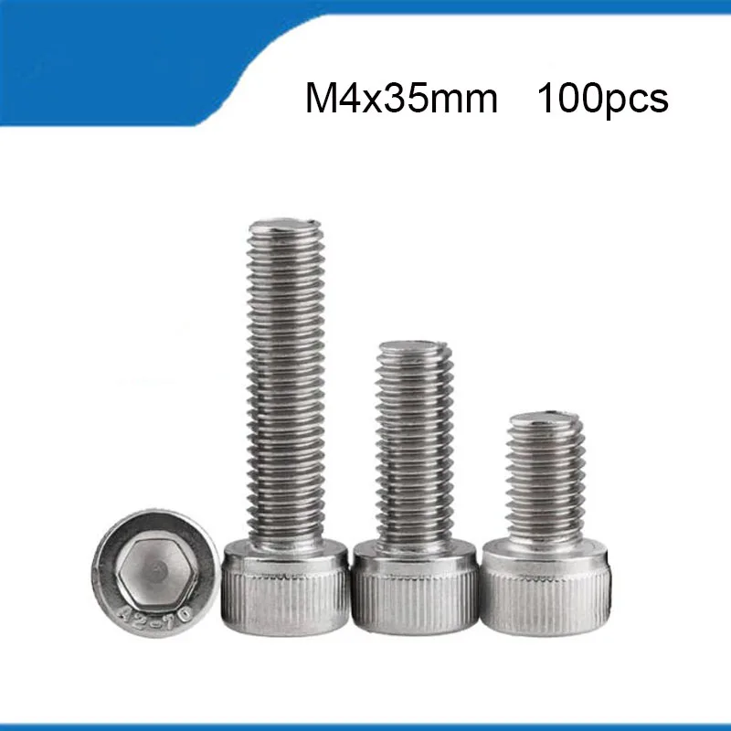 

Бесплатная доставка M4 * 35 мм Фотоэлементы 304 нержавеющая сталь M4 длина винта 35 мм DIN912 Шестигранная головка с шестигранной головкой болт с шестигранным углублением M4 болт