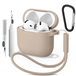 Premium Soft Silicone Protective Case - Airpods 4 (Milk tea)