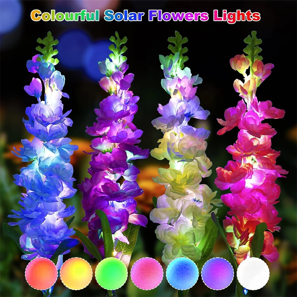 Description Picture 2 of itemSolar Garden Light Delphinium Flower Lamp LED Upgraded Solar Panel Outdoor for Garden Decoration,Yard Decor and Gift for Mother