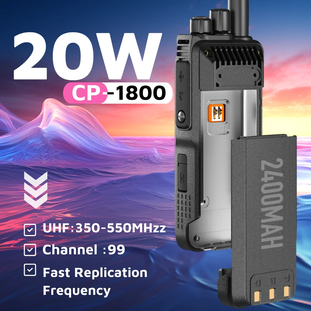 Iradio RT-CP1800 Walkie Talkie 20W 99CH Type-C HIDDEN DISPLAY SCREEN ...