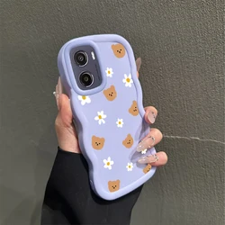 Brown Bear Wavy Silicone Phone Case Cover - Motorola Moto G13 (PURPLE)