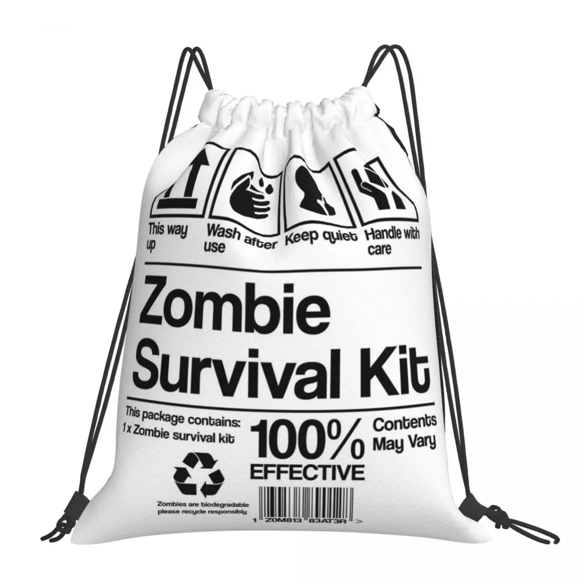 

Zombie Survival Kit Backpacks Fashion Portable Drawstring Bags Drawstring Bundle Pocket Sports Bag BookBag For Travel School