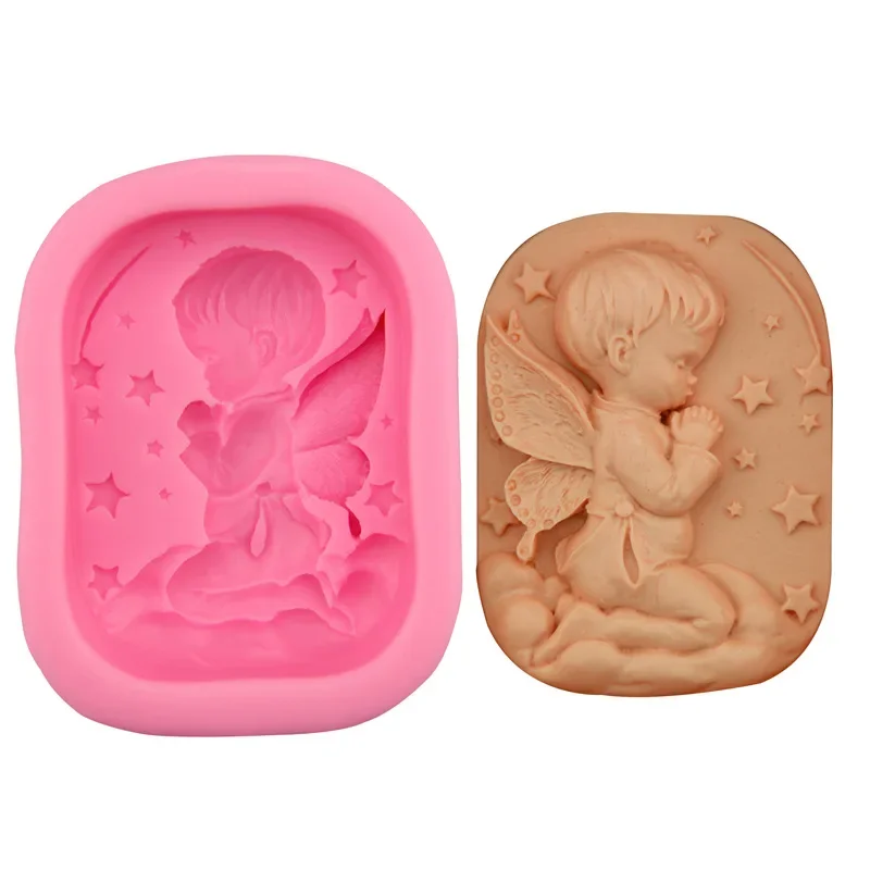 Silicone Mold New Angel Boy Handmade Mold Silicone Cake Ice Modeling Tool Pastry Arts Decorative Molds for Soap Making