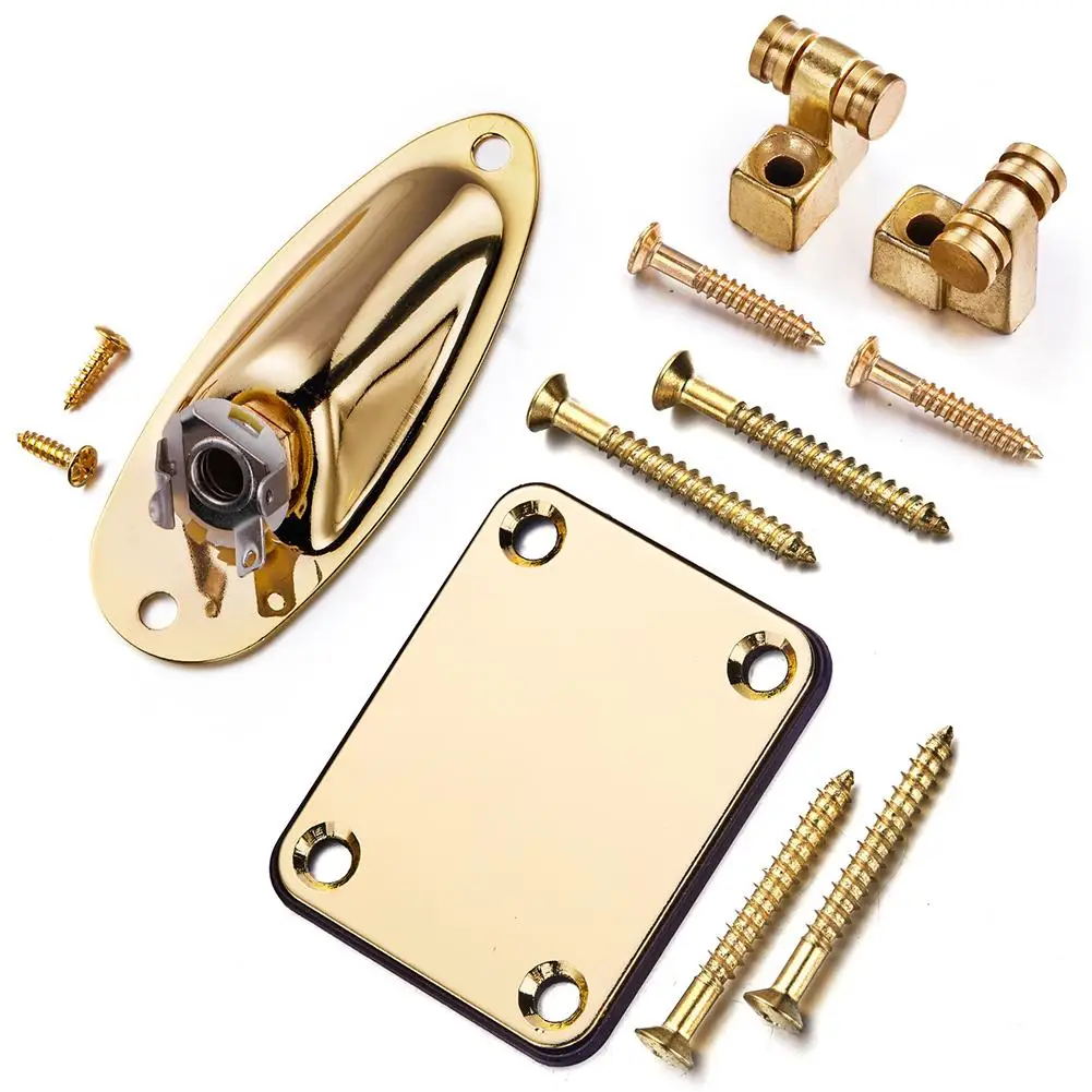 Electric Guitar Roller String Tree String Retainer Neck Plate Loaded Jack Socket Plate For Guitar Replacement Parts high quality mounting guitars 103mm accessories strings retainer electric guitar parts roller string trees tree guide