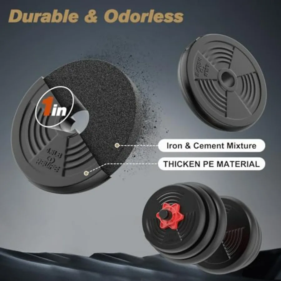 Adjustable Dumbbells Set 6 in 1 Weight Set Dumbbell Barbell Kettlebells, Push-up, Push up Stand and Ab roller for Workout Home F