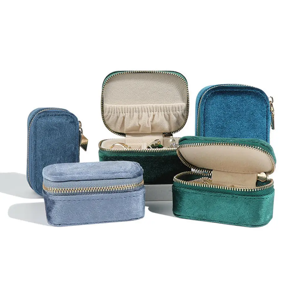 Coffret à Bijoux Roulant Velours - Organisateur Bijoux Voyage