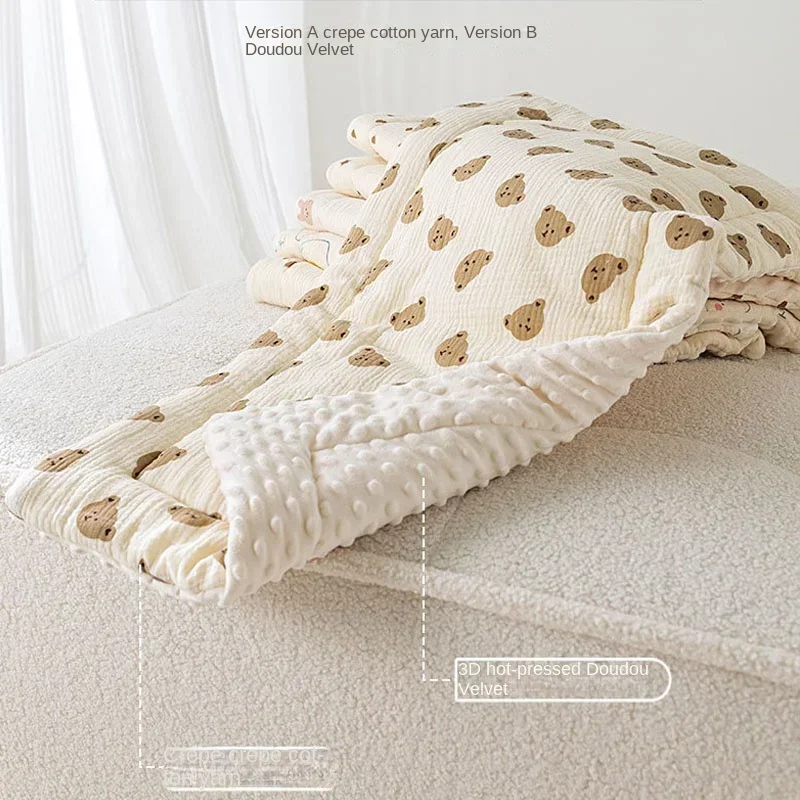 Cartoon Bear Baby Stroller Seat Cushion Cotton Soft Newborn Car Seat Pad Infant Pushchair Mattress Mat Kid Pram Accessories