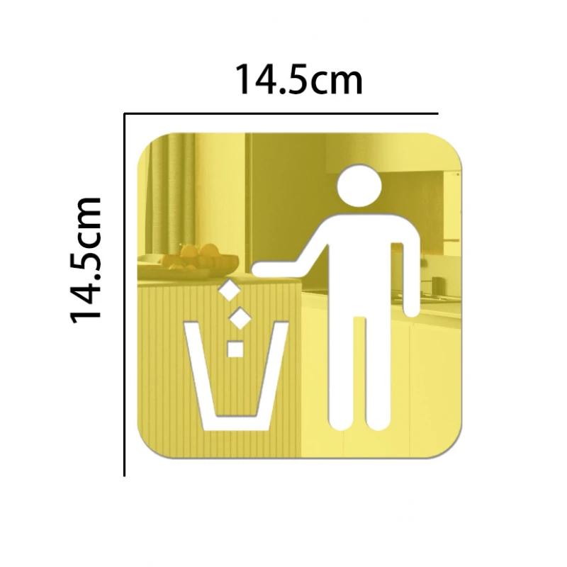 Sign indication stickers discard garbage mirror acrylic shopping mall home self-adhesive decorative wall stickers wall decor wall decal stickers