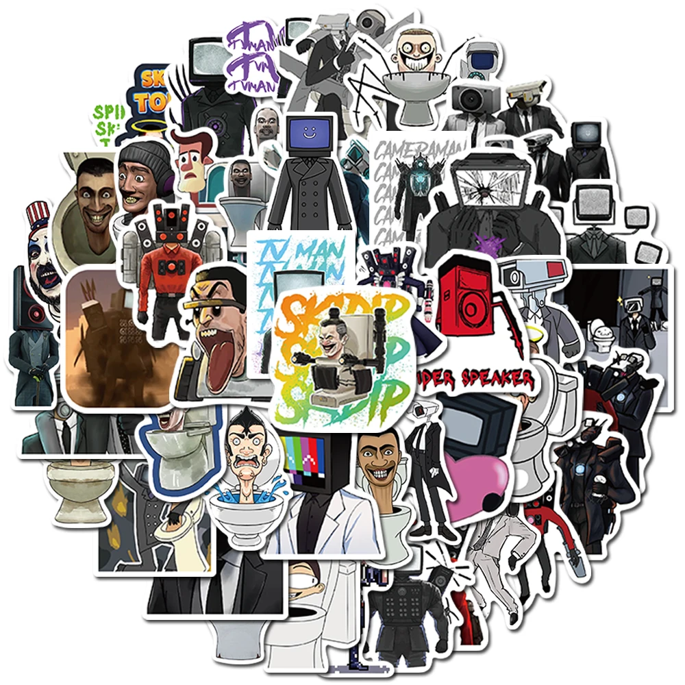 

10/25/50PCS Skibidi Toilet Funny Game Stickers DIY Phone Notebook Suitcase Laptop Cartoon Decor Decals Gift