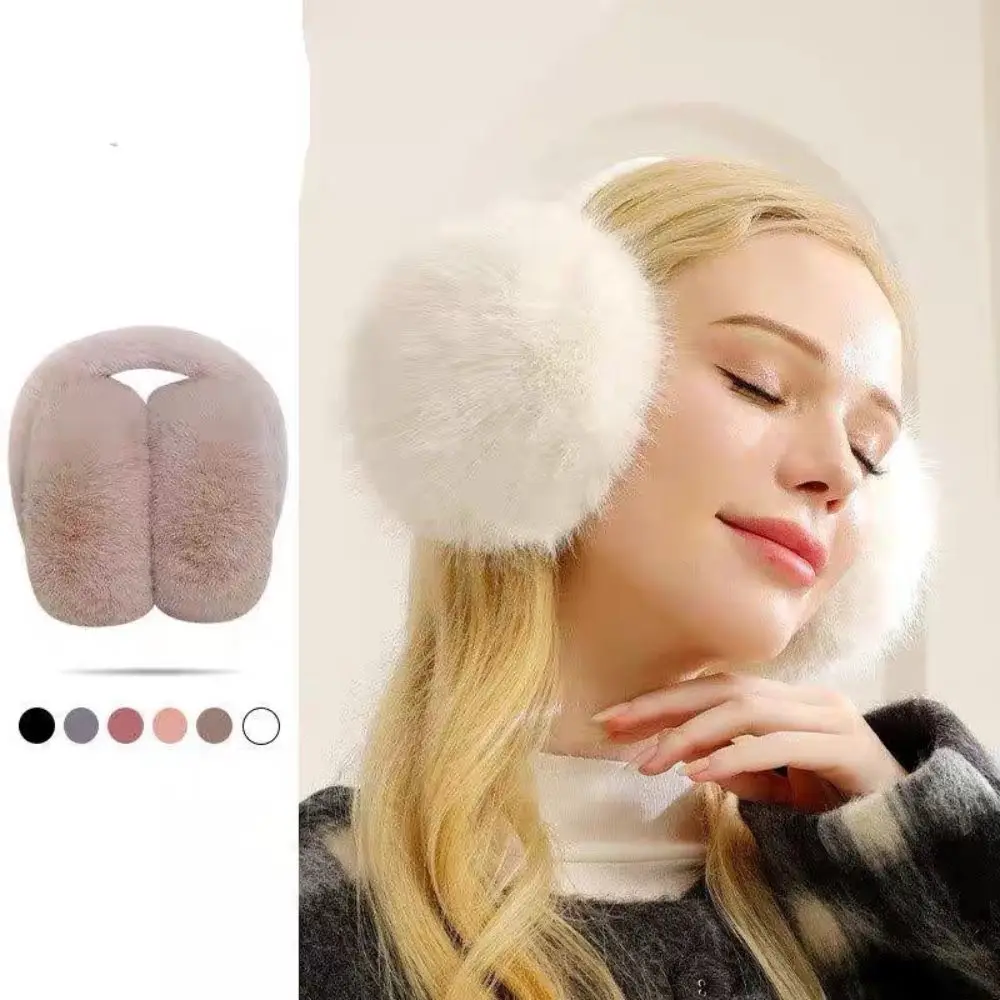 Winter Fur Earmuffs Foldable Plush Earmuffs Headphones Earmuff Ear Protectors Ladies Autumn Winter Ear Cover Winter Fur Earlap