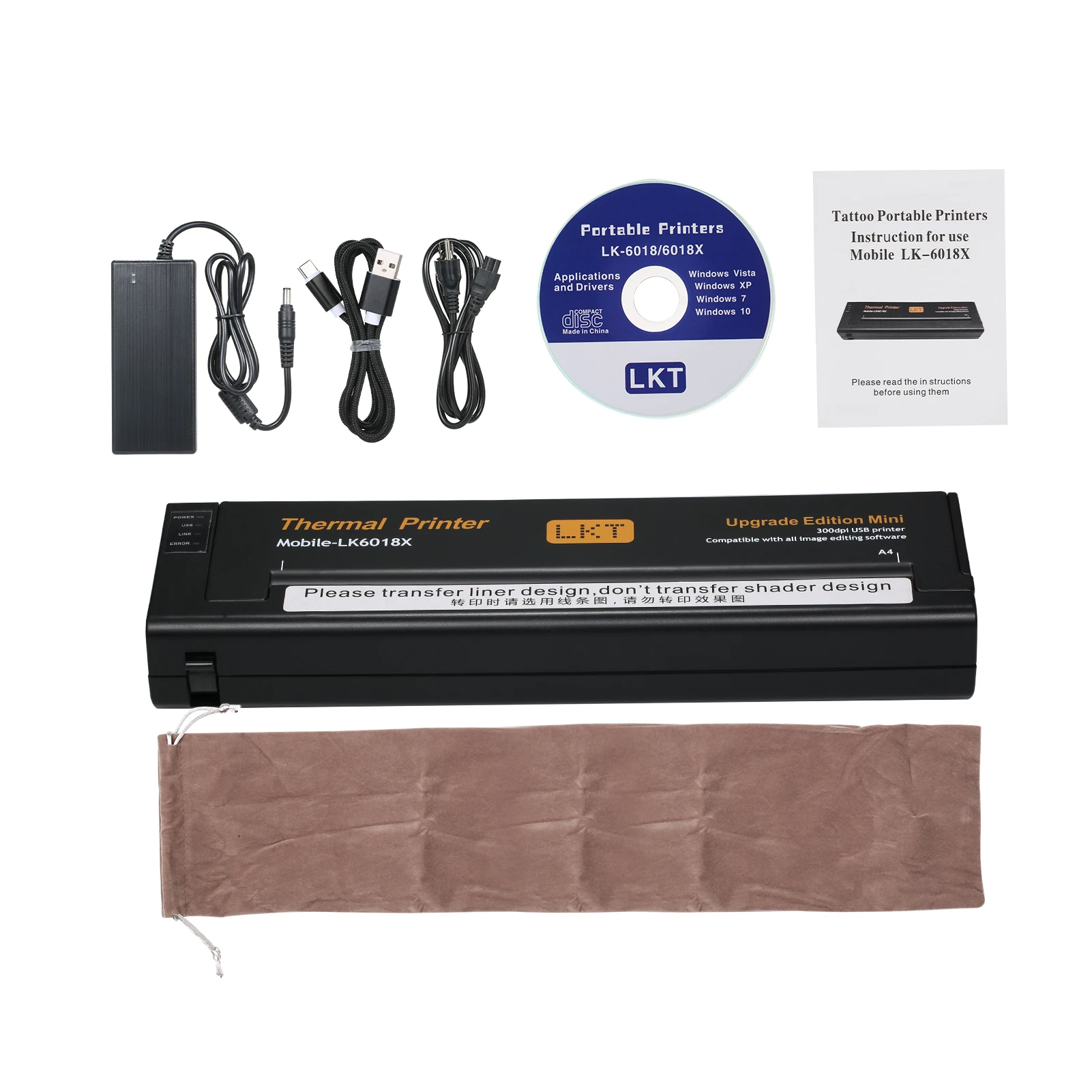 タトゥー転写コピー機 プリンター機 サーマルミニプリンター LK-6018 x