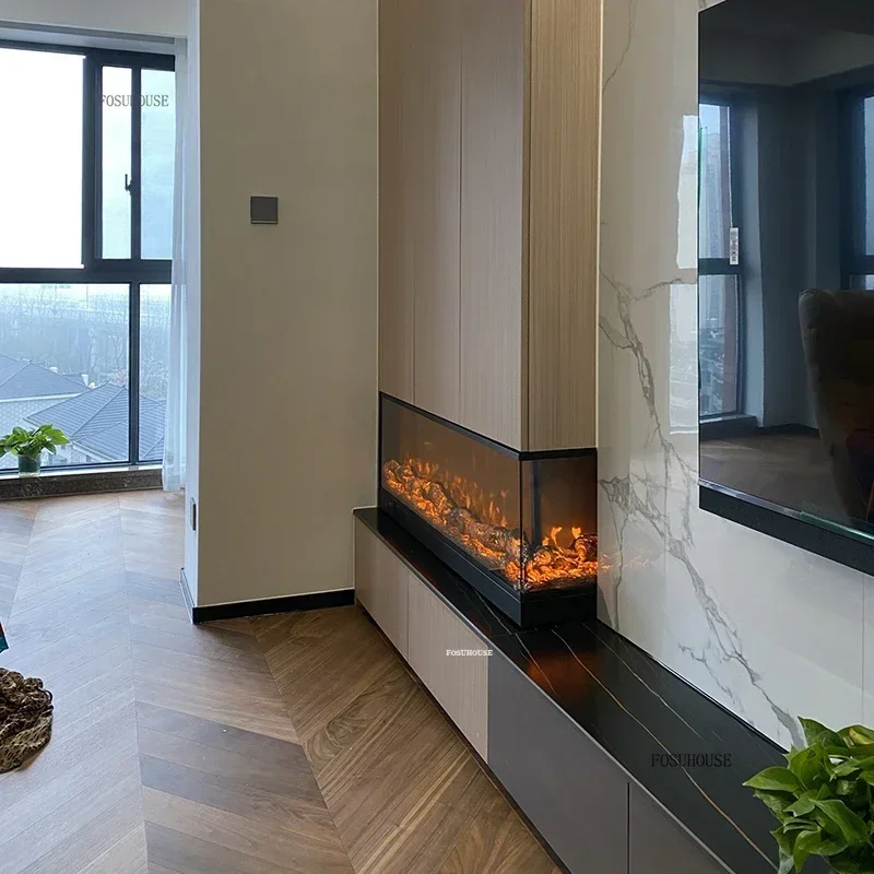 Nordic Light Luxury Fireplaces Home Room Decoration Corner Embedded Fireplace Creative Living Room Decorative Electric Fireplace