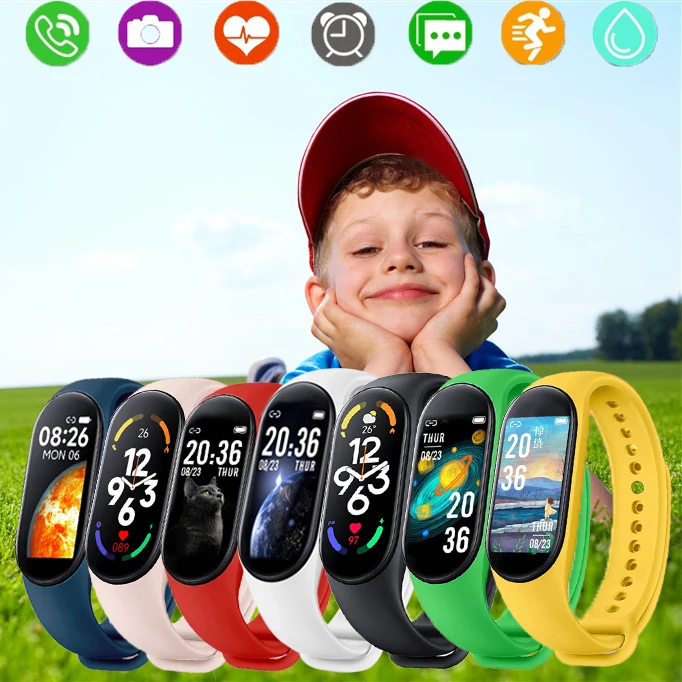 New M7 Children Kids Smart Watch Boys Girls Sport Smartwatch Waterproof Bracelet Clock Child Smart-Watch For Android IOS 8-18 цена и фото