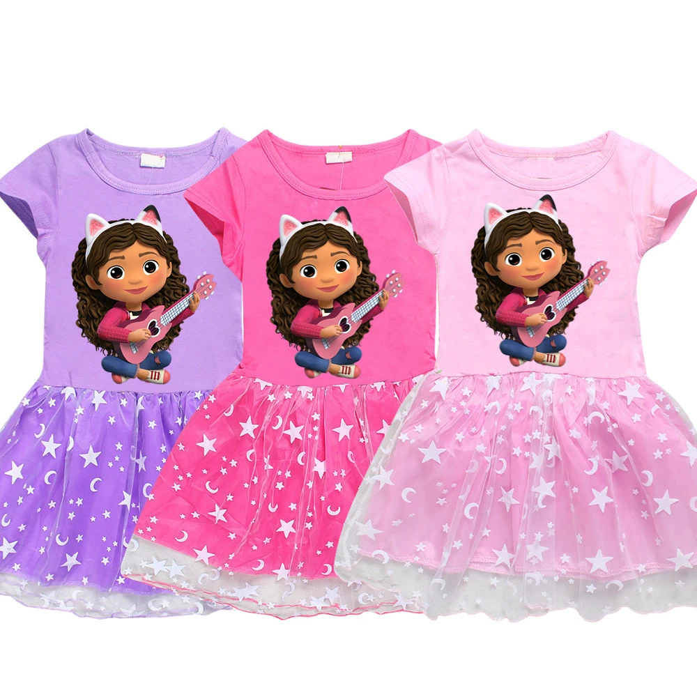New Gabby's Dollhouse Clothes for Baby Girls Summer Short Sleeve