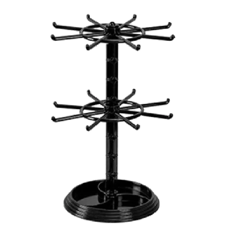 

Jewelry Organizer 2 Tier Rotating Jewelry Display Stand Spinning Necklace Tower Storage Rack For Earrings Watch Showcase Durable