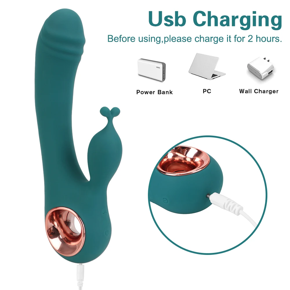 Usb Oplaadbare Dildo Rabbit Vibrator Sex Toys Voor Vrouwen Vaginale Anale Massager G Spot Clitoris Stimulatie 10 Frequentie