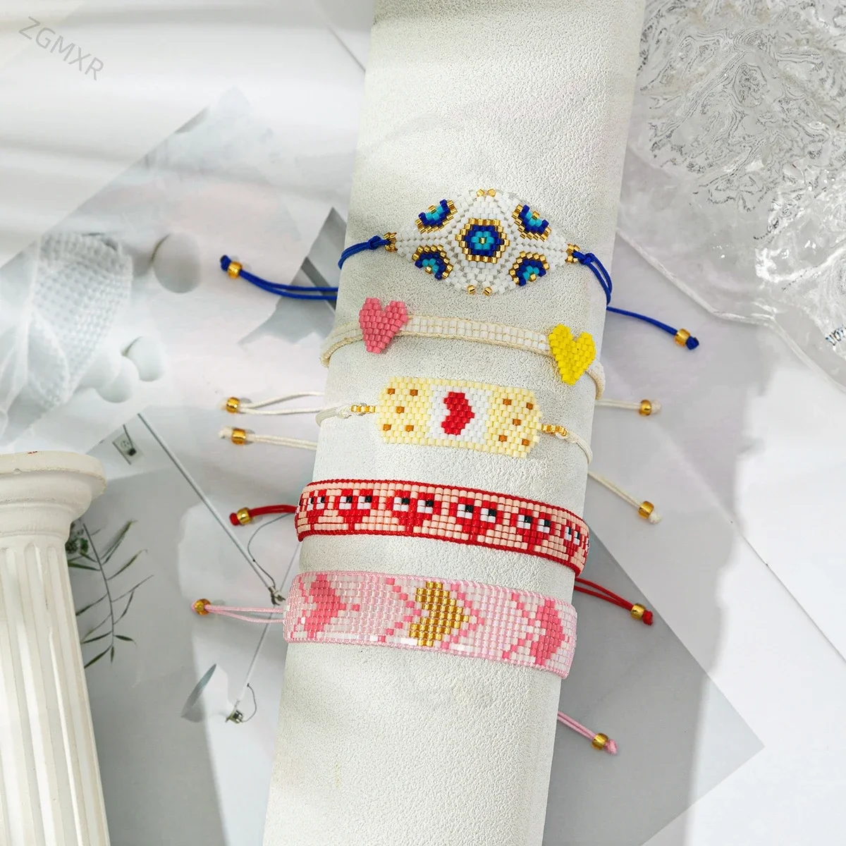 

Женский браслет в форме сердца, оригинальный дизайн, ручная вязка, богемный модный простой Регулируемый браслет из бисера