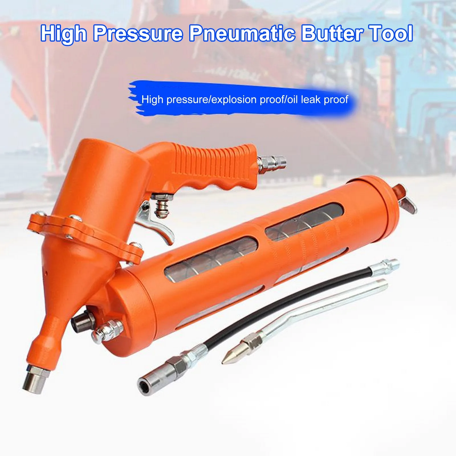500cc Air Grease Gun Pneumatic Greaser Cartridge Greasing Tool Pistol
