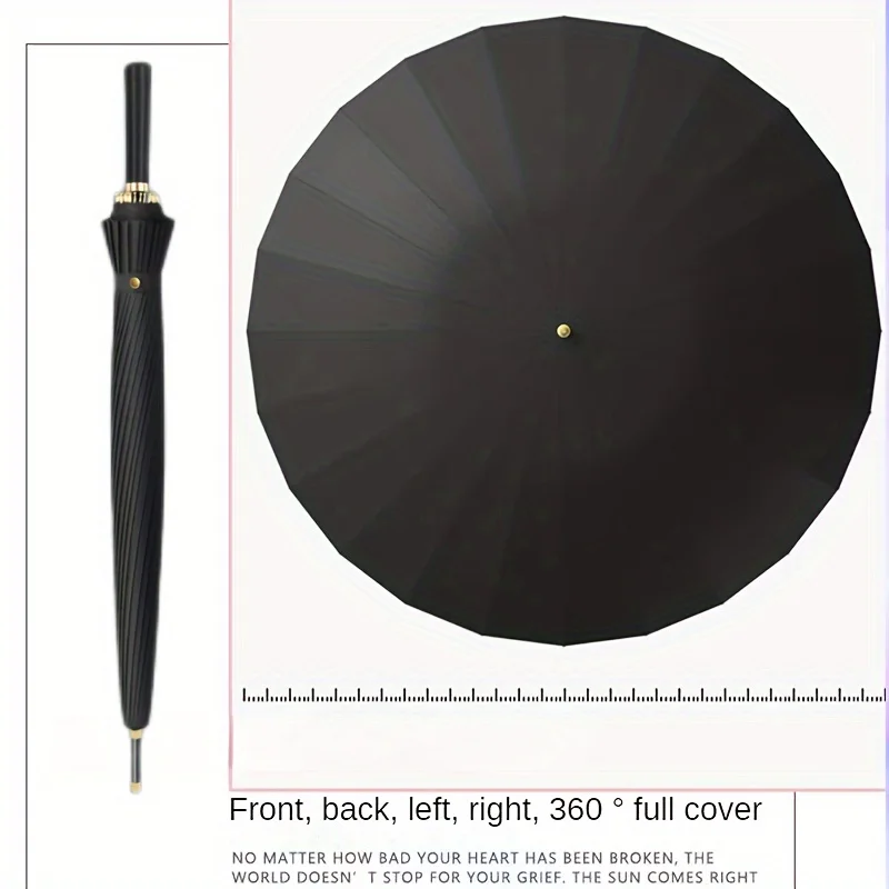 24 Bone Long Handle Umbrella, Automatic Open Golf Umbrella, Reinforced Windproof Umbrella, Unisex Umbrella