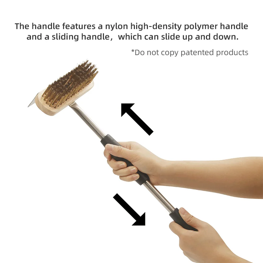 주방 액세서리 멀티 사양 피자 오븐 구리 브러시, 강모 304 스테인레스 스틸 손잡이, 가정용 청소 브러시