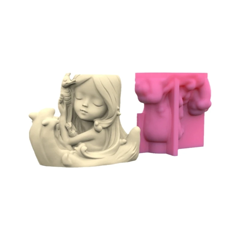 

Silicone FlowerPot Mold Candlestick Silicone Mold Girls Head-Planter Vase Mold Dropship