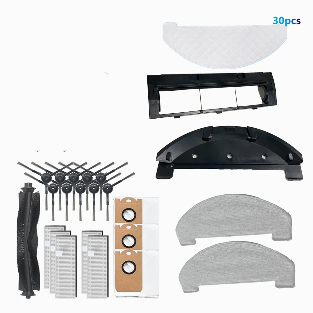 Accessorio di ricambio for aspirapolvere Spazzola laterale principale Filtro Hepa Mop Panno Rag Sacchetto for la polvere, compatibile con Proscenic M8 Pro, compatibile con Ultenic D7 ( Color : 4 side