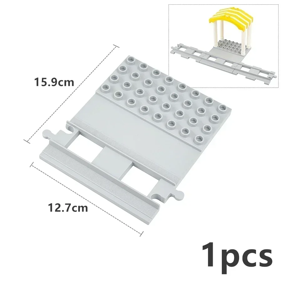 Large Particle Railway Transport Set - Big Size Building Block Train Car Parts